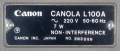 Canon L100A Typenschild.jpg